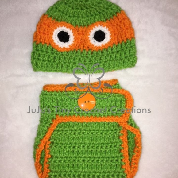 Crochet Turtle Infant Photo Prop Costume